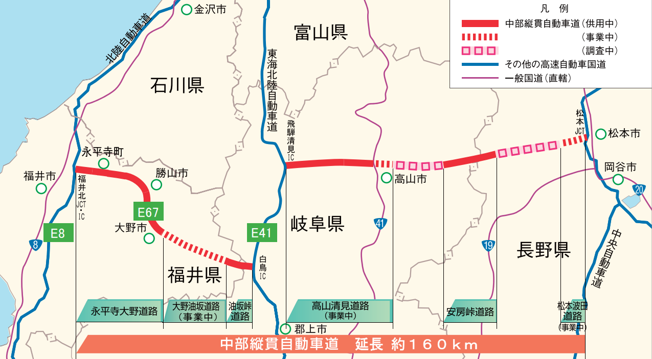 大野油坂道路の追い越し車線はどこに作られるのか てるふあい